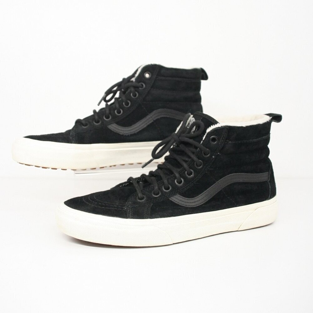 Vans SK8-Hi MTE Black Suede Hi Top Sherpa Lined Unisex Sneaker Shoes Sz W9.5 M8